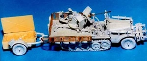 Milicast G179 1/76 resina Segunda Guerra Mundial SdKfz 10/5 20 mm Flak38 lados de pista y remolque/malla - Imagen 1 de 1
