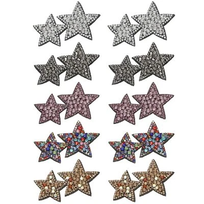 Parches de estrás de doble estrella 10 piezas parche de apliques de doble estrella para coser... Foto 1 de 4