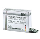 Mediware Fadenziehmesser Kurz 100 Stk. / Edelstahl / Stitch Cutter / Steril