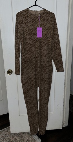 FENDI X SKIMS Marrone GIROCOLLO COMPLETO BODY Catsuit 3X