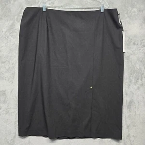 Calvin Klein Skirt Womens Size 22W Black Above Knee Solid Career Professional - Picture 1 of 15