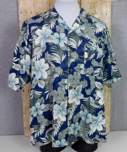 Tommy Bahama Hawaiian Shirt Mens Large Short Sleeve Silk Hibiscus Floral - Picture 1 of 4
