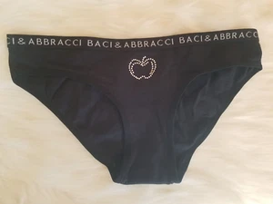 NUEVO BACI & ABBRACCI BRAGUITA NEGRA DISEÑO CRISTAL MANZANA LOGOTIPO CINTURA PEQUEÑA NUEVO - Imagen 1 de 13