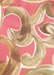 Mens Necktie Pink Green Taupe Swirls All Silk Kuppenheimer Tie - Picture 1 of 4