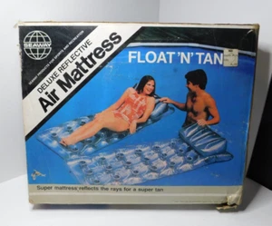 Galleggiante vintage SEAWAY N marrone gonfiabile piscina galleggiante salotto zattera + cuscino 28"x78" - Foto 1 di 6