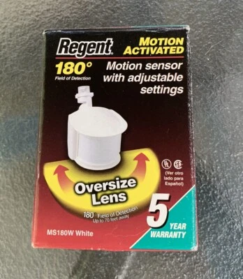 Sensor de Movimiento REGENT con Ajustes Ajustables MS180W Blanco Foto 1 de 2