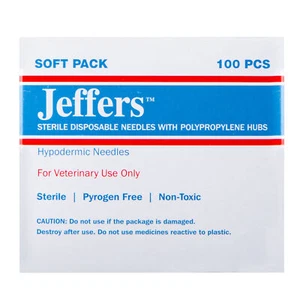 Jeffers Poly Hub Veterinary Needles 100 Pack – Sterile Hypodermic Needles for In - Picture 1 of 3