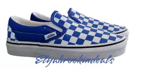 NEU VANS CLASSIC SLIP ON (CHECKERBOARD) BLAU TRUE WHITE JUGEND KINDER SCHUHE - Bild 1 von 5