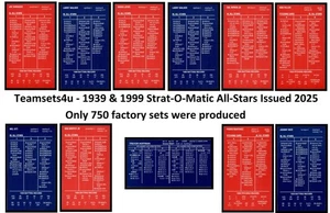 Strat-O-Matic 2025 1939 y 1999 All Stars * * Set Break * Solo 750 juegos hechos - Imagen 1 de 227