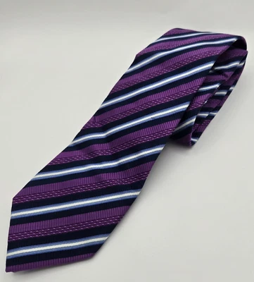 JZ Richards Boulder Neck Tie Mens Silk Multicolor Diagonal Stripe Classic Formal - Image 1 of 4