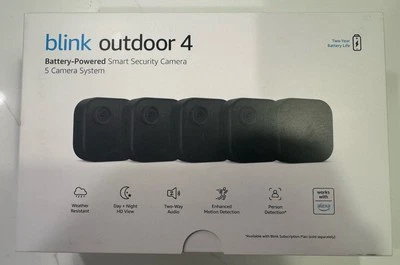 2024 Blink Outdoor 4 (4th Gen) 5 Camera Wireless HD Home Security System Kit NEW - Image 1 of 4