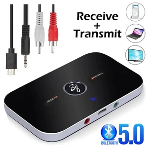 Bluetooth 5.0 Audio Transmitter Empfänger Stereo 3,5mm AUX Klinke Cinch USB Dongle... - Bild 1 von 8