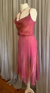 Pink silk chiffon cami dress Fenn Wright & Manson - Size UK 14 - Picture 1 of 15