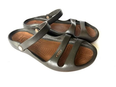 Crocs Cleo II Sandal Womens 10 Brown Double Strap Slide Or Slingback Fast Ship - Image 1 of 4