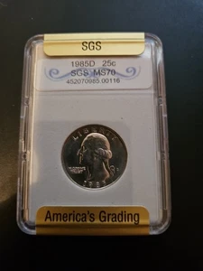 1985 D 25c Ms70 Quarter Washington Coin - Picture 1 of 4