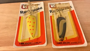DOS (2) cuchara de cascabel vintage Luhr Jensen RATTLESNAKE 5/8 OZ fundición/trolling-NUEVO EN PAQUETE - Imagen 1 de 3