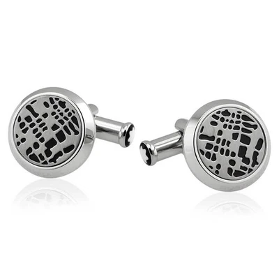 Gemelos Montblanc Dots Pattern Acero PVD Negro Foto 1 de 3