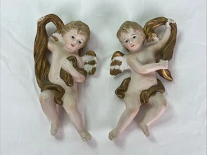 Vintage 2 Ardco Cherubs Engel hängend Wandbild Dallas Japan Mid-Century - Bild 1 von 6