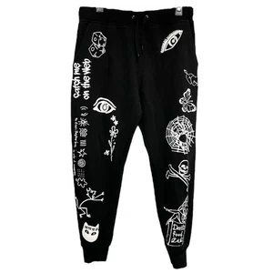 Ninth Hall Herren Streetwear Skater Detention Jogger Jogginghose schwarz Medium Grafik - Bild 1 von 13