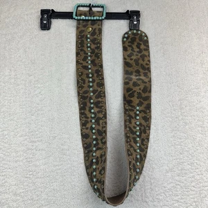 L&B LUCKY & BLESSED Leopardenmuster geprägt Western Cowgirl Gürtel 3" breit Gr. S - Bild 1 von 10