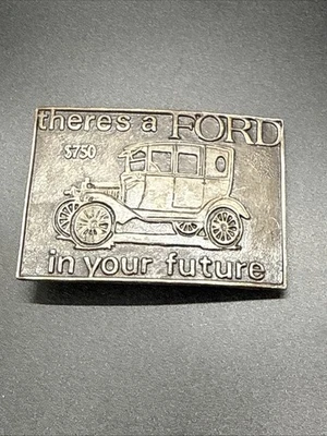 Vintage Copper Tone Ford Model T Advertising $750 Large Belt Buckle - Image 1 of 4