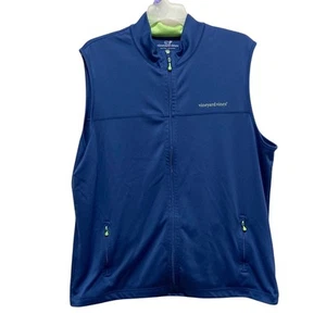 Vineyard Vines Blue Vest with Lime Accents Men's XXL Full Zip with Pockets - Picture 1 of 11