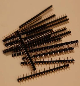 20 BARRETTES SIL SECABLES MALES DORES 20 POINTS - 90° AU PAS DE 2,54 mm - Picture 1 of 1