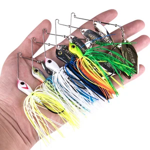 5pcs Lead Head Spinnerbait 10g Metal Spoon Artificial Buzz Bait Skirt Blade Lure - Picture 1 of 9