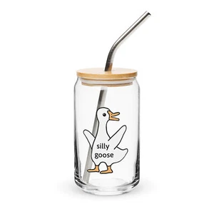 Vidrio Silly Goose Funny Bird en forma de lata de 16 oz - Imagen 1 de 4