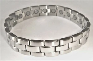 Quality Mens Stainless Steel Magnetic Bracelet Bangle Magnets M L Size - Picture 1 of 9