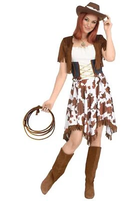 Cowgirl Rodeo Rider Adult Womens Wild West Western Halloween Costume MD-LG 10-14 - Image 1 of 4