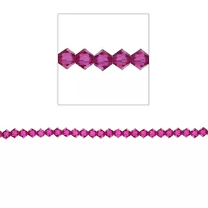 4mm Bicone Crystal Beads, Fuchsia, 100pc, Loose Beads, Made with Swarovski - Picture 1 of 1