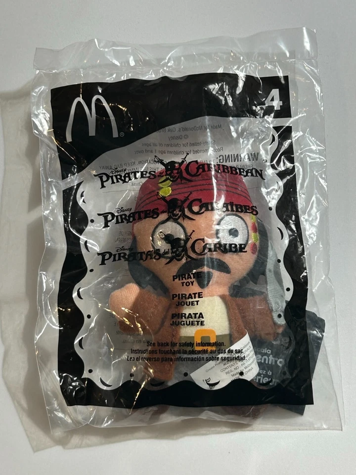 NEW 2006 McDonalds Happy Meal Toy Pirates of the Caribbean Capt Jack Plush #4 - Image 1 of 1