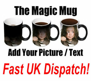 New Personalised Heat Colour Changing Gift Magic Mug Image Photo Chrismtas Cup