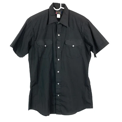 Vintage Ruddock Bros Shirtmakers Black Rodeo Western Pearl Snap Shirt Chest 43" - Image 1 of 4