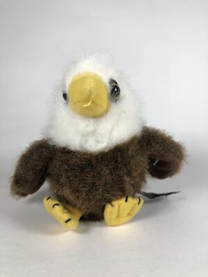 Bearington Collection Plush Bald Eagle Soar 5” With Tag Brown White Yellow Bird  - Image 1 of 4