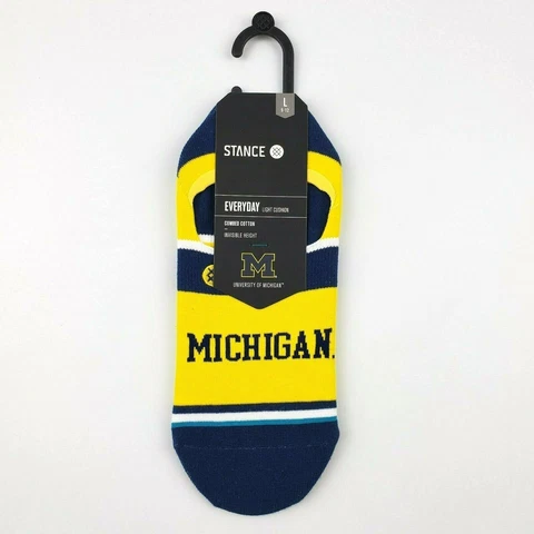 Michigan Wolverines Stance Low Invisible Height Socks Maize Blue Size Large 9-12 Cover