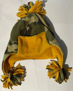 GAP Kids Yellow Camo Beanie Style Hat with Ear Flaps - Picture 1 of 3