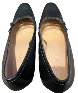 Aerosoles Women Size 8.5M Black Leather Stacked Heel Pump Shoes "honey buckle" - Picture 1 of 5