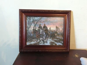 John Paul Strain " March At Dawn“ Canvas Painting 2001 Framed 14 1/4" X 11 3/4" - Picture 1 of 11