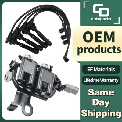 Bobina de encendido UF419 + 4 cables para Hyundai Elantra Tiburon Kia Soul 2003-2012 2,0 L Foto 1 de 4