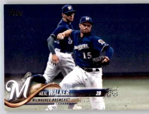 2018 Topps Series 1 Neil Walker Base Card MLB PWE Set Break Brewers #268 - Picture 1 of 2