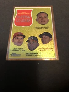 2011 Topps Heritage Chrome Refractor SP #d 169/562 Batting Leaders Gonzalez - Picture 1 of 2