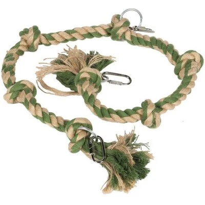 HAPPY PET Nature First Rope Bridge Perch Swing Toy for Parrot Cockatiel Hamster Ferret Rat