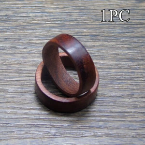 16mm-20.5mm Natural Wood Ring Domed Wedding Band Ring Finger Decor Gifts N - Picture 1 of 17
