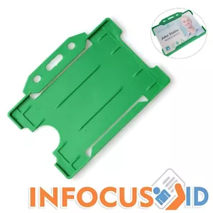 100 x Light Green Open Faced Rigid Card Holders for ID Cards/Badges - Picture 1 of 1