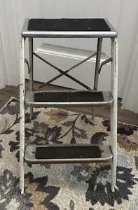 TABURETE PLEGABLE VINTAGE ARTÍCULOS DE BELLEZA MEDIADOS DE SIGLO MODERNO METAL CROMADO - Imagen 1 de 12