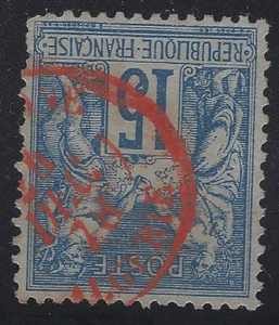 BFE-12-7-4:  - Très rare cachet maritime rouge Tunis-Bone Algérie sur n°90 - Bild 1 von 1
