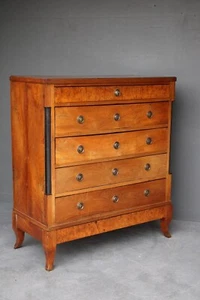 Antique oak tallboy chest of drawers with bronze handles Georgian columns 1820’s - Picture 1 of 11