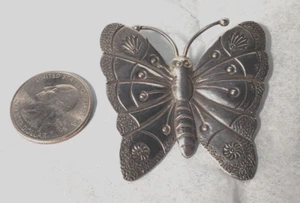 Sterling silver big pendent, butterfly, 92.5 sterling silver - Picture 1 of 3
